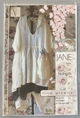 Tina Givens TG-A3126 JANE Tunic Loose Lagenlook Pattern Misses Sz 6-26 UNCUT